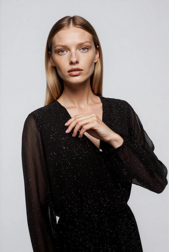 WOMEN'S DRESS L-SU-4606 BLACK