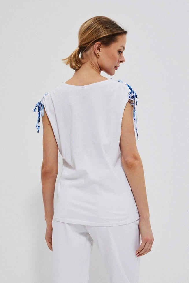 Bluzka z motywem liści L-TS-3852 WHITE