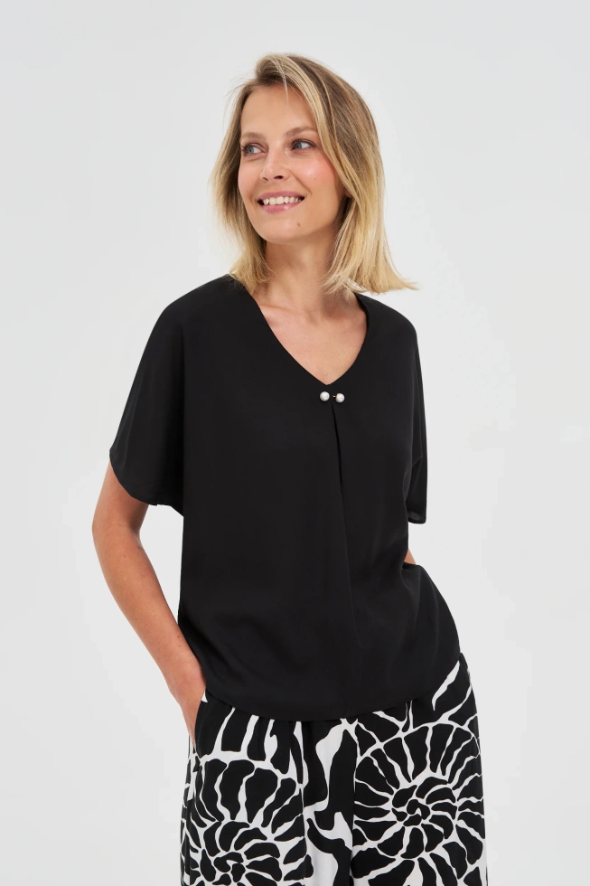 WOMEN'S SHIRT L-KO-4662 BLACK