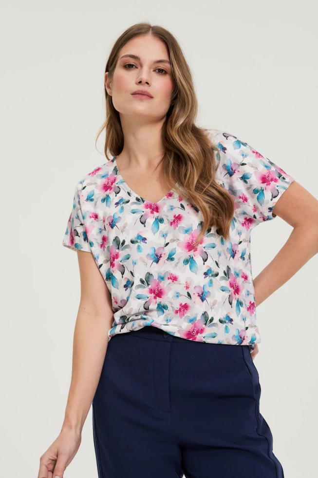 WOMEN'S TSHIRT L-TS-4938 L.BLUE