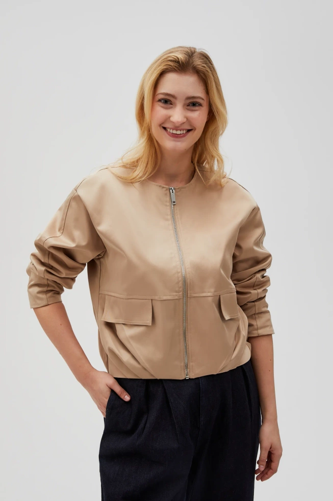 WOMEN'S JACKETS L-KU-4617 BEIGE-set