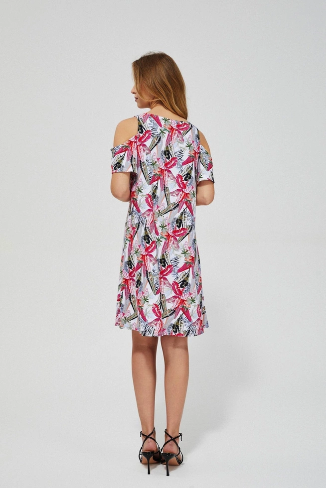 Cold arms dress with print