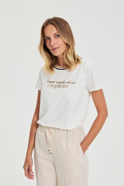 KOSZULKA DAMSKA L-TS-4914 OFF WHITE