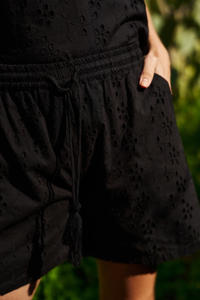 WOMEN'S SHORTS L-SH-4612 BLACK-set