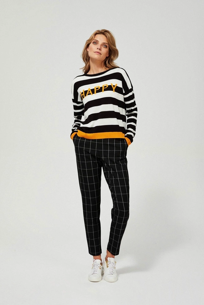 Checked cigarette trousers