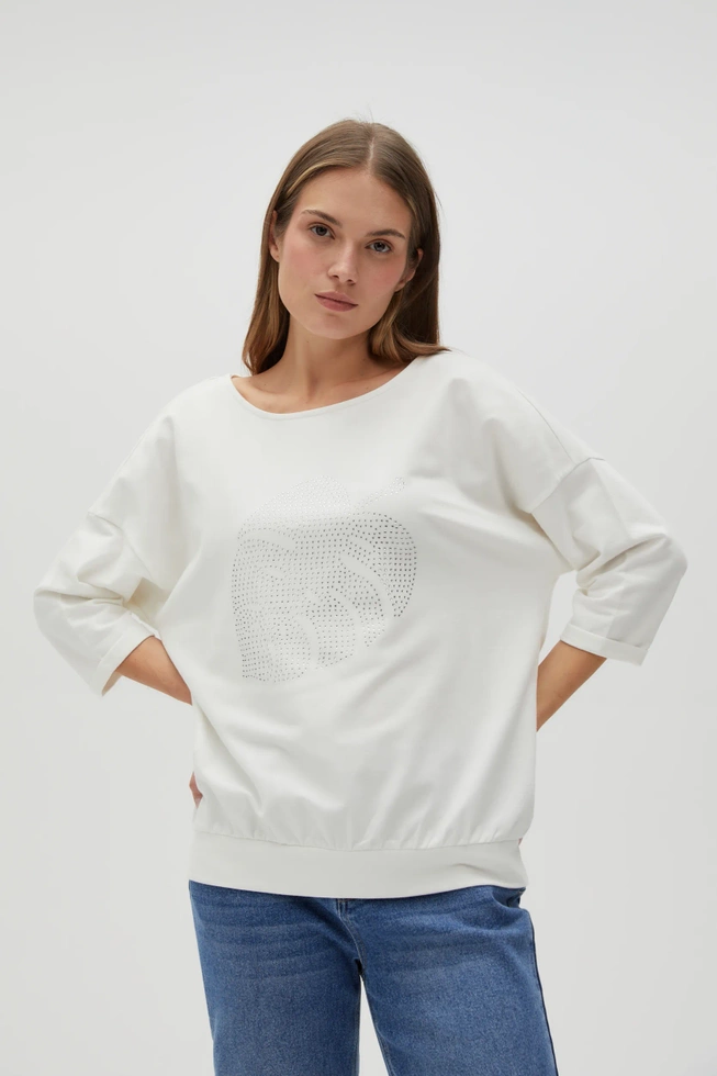 WOMEN'S SWEATSHIRT L-BL-4600 OFF WHITE-set