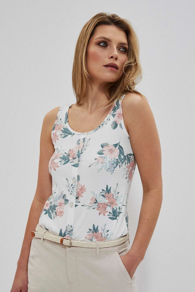 Top w kwiaty L-TS-3767 OFF WHITE