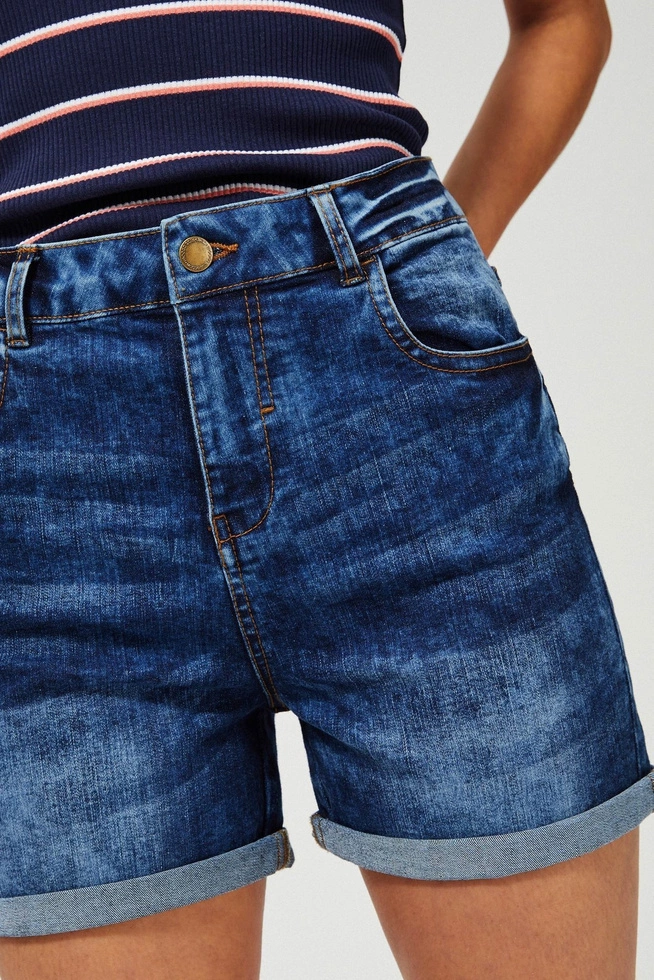 Szorty jeansowe extra high waist L-SH-3403 D.BLUE