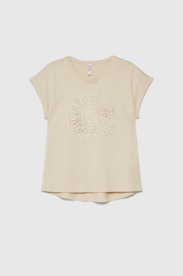 WOMEN'S TSHIRT L-TS-4644 L.BEIGE