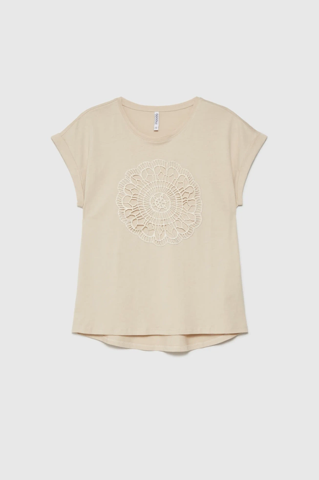 WOMEN'S TSHIRT L-TS-4644 L.BEIGE-set