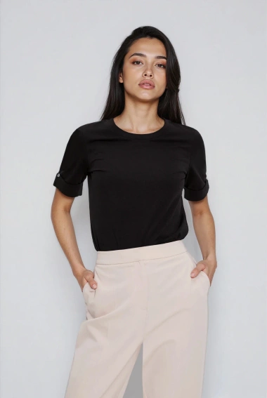 WOMEN'S TSHIRT L-TS-4910 BLACK