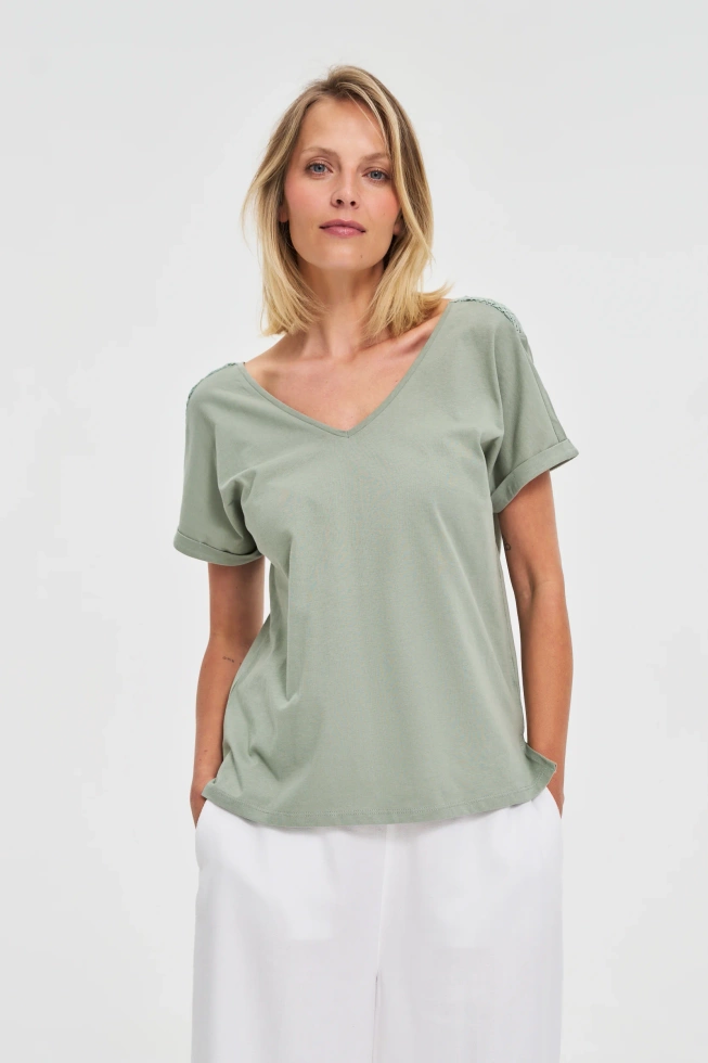 WOMEN'S TSHIRT L-TS-4703 OLIVE-set