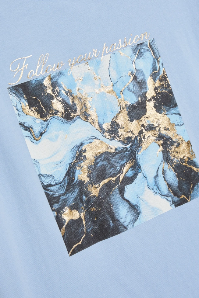 WOMEN'S TSHIRT L-TS-4917 L.BLUE