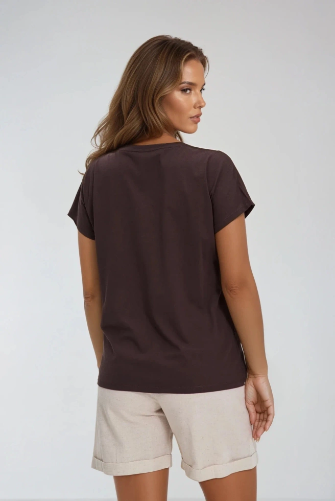 KOSZULKA DAMSKA L-TS-4720 BROWN