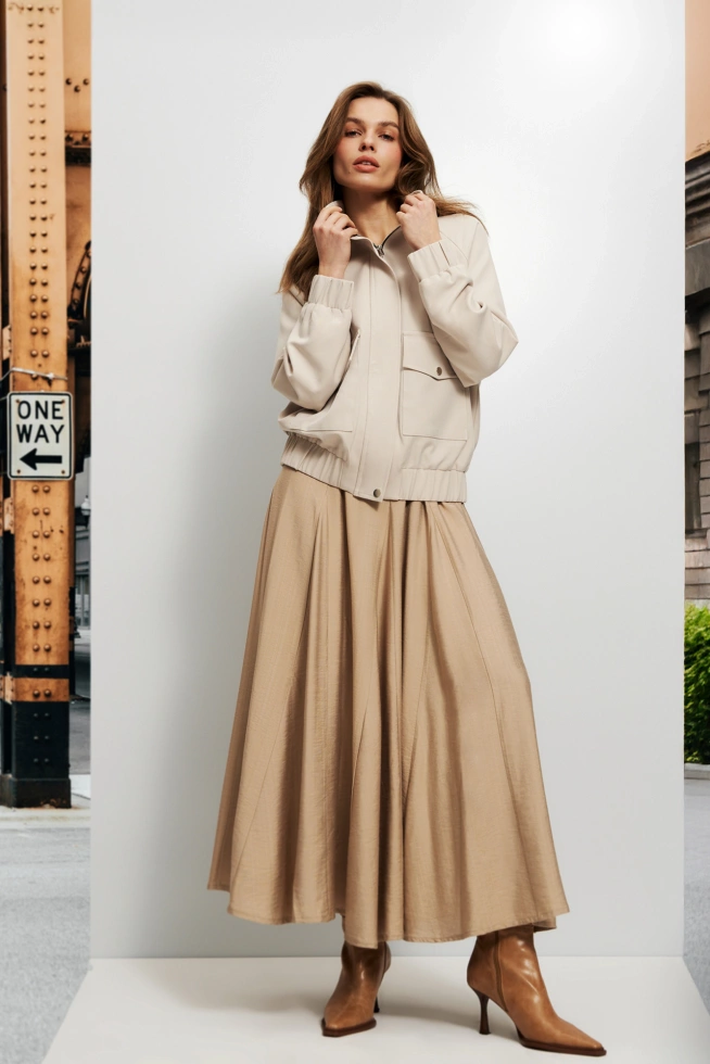 SPÓDNICA DAMSKA L-SC-4611 BEIGE-pakiet
