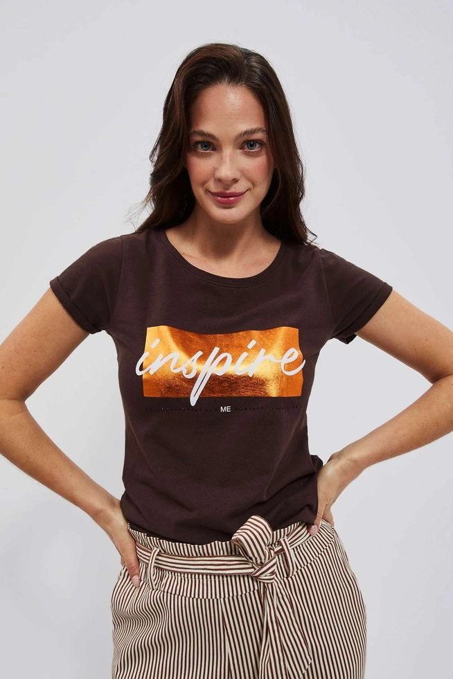 LADIES TSHIRT L-TS-4019 D.OAK