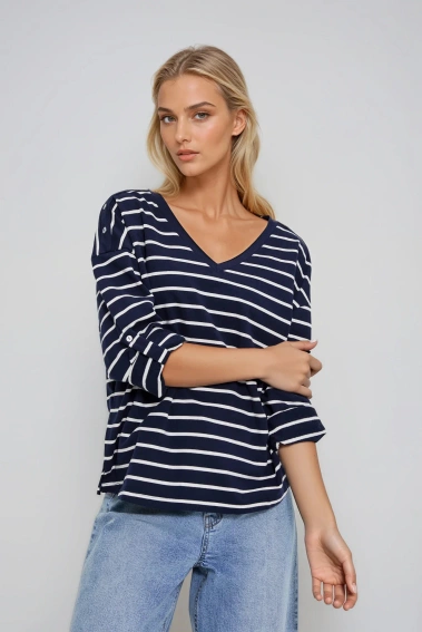 BLUZA DAMSKA L-BL-4910 NAVY