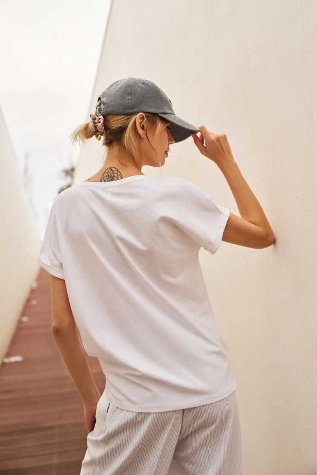 WOMEN'S T-SHIRT L-TS-4731 WHITE