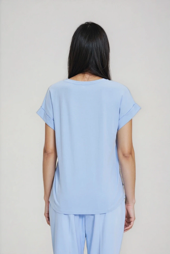 WOMEN'S TSHIRT L-TS-4917 L.BLUE