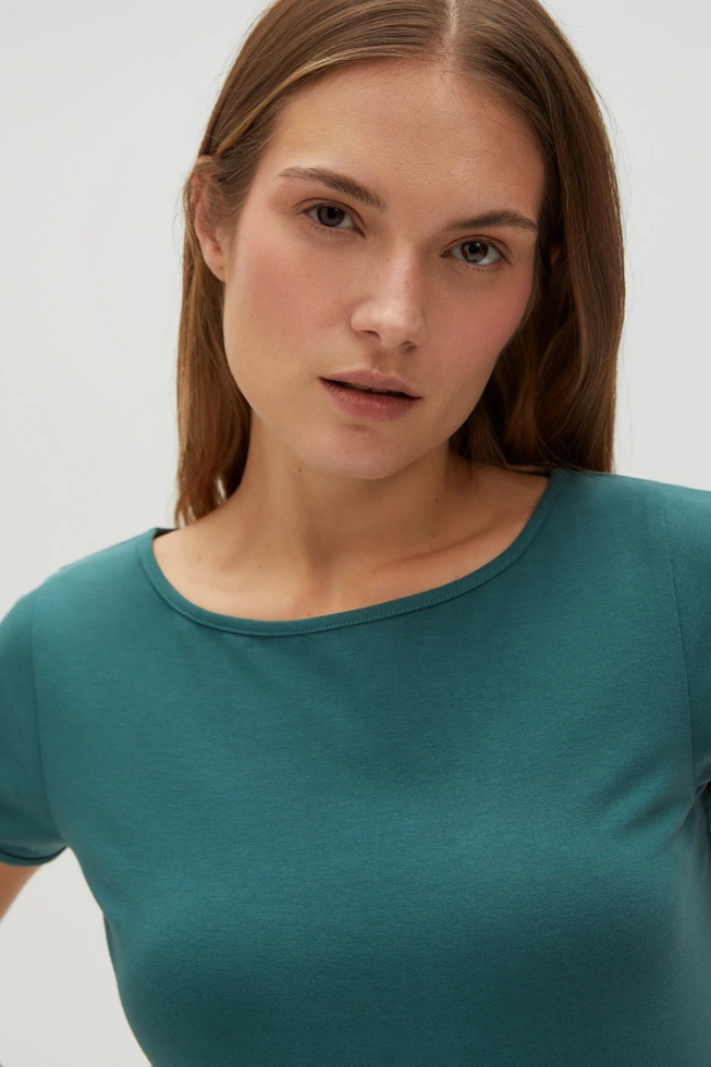 WOMEN'S TSHIRT L-TS-4622 D.GREEN