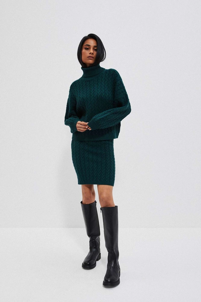 Cable-knit skirt