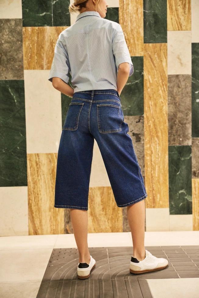 WOMEN'S SHORTS L-SH-4603 D.BLUE-set