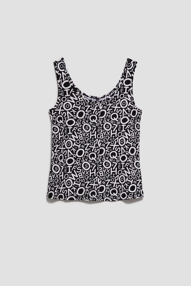 LADIES TOP L-TS-4097 BLACK_WHITE