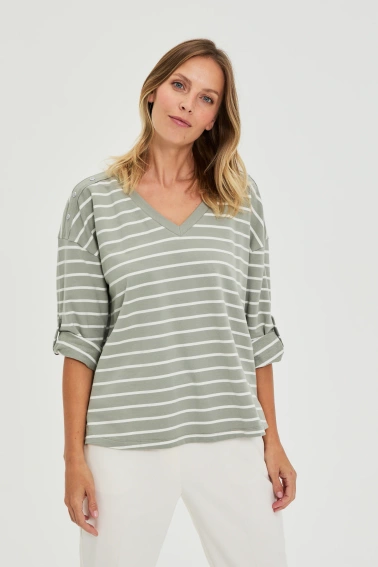 WOMEN'S SWEATSHIRT L-BL-4910 OLIVE