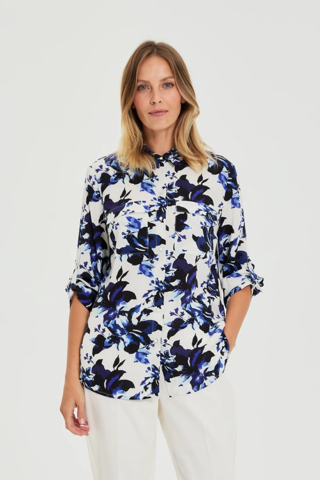 WOMEN'S SHIRT L-KO-4910 NAVY