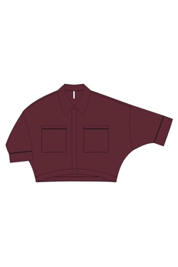 WOMEN'S SHIRT L-KO-4950 BURGUNDY-set