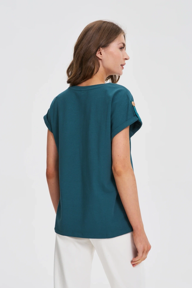 KOSZULKA DAMSKA L-TS-4706 D.GREEN