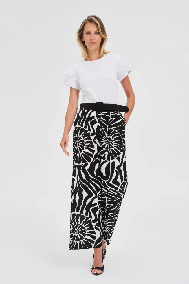 SPODNIE DAMSKIE L-SP-4630 BLACK_WHITE