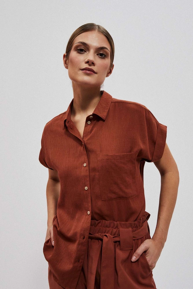 LADIES SHIRT L-KO-4023 BROWN