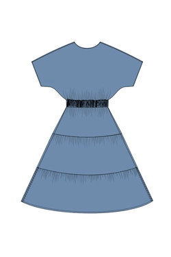 WOMEN'S DRESS L-SU-4928 BLUE-set