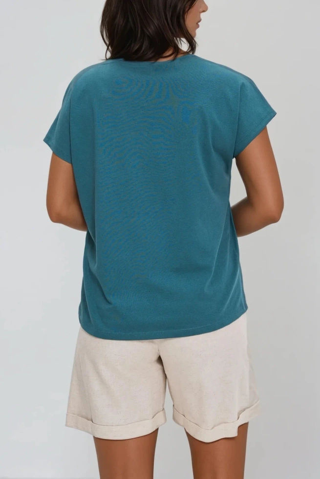 WOMEN'S TSHIRT L-TS-4702 D.GREEN