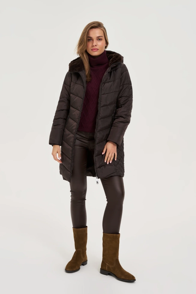 WOMEN'S JACKETS Z-KU-4803 BROWN-set
