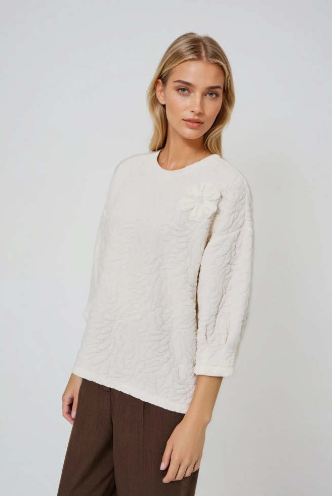 WOMEN'S SWEATSHIRT L-BL-4912 OFF WHITE-set