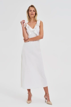 WOMEN'S DRESS L-SU-4669 WHITE