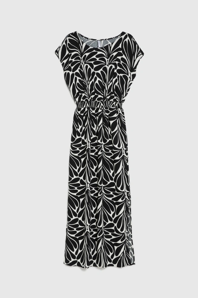 WOMEN'S DRESS L-SU-4933 BLACK_OFF WHITE-set