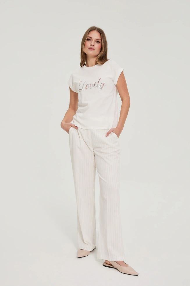 WOMEN'S TSHIRT L-TS-4931 OFF WHITE-set