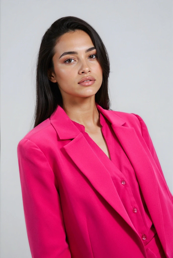 WOMEN'S BLAZER L-MR-4922 FUCHSIA