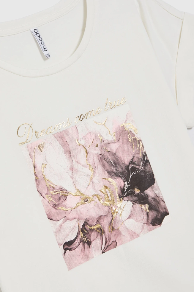 WOMEN'S TSHIRT L-TS-4917 D.CREAM