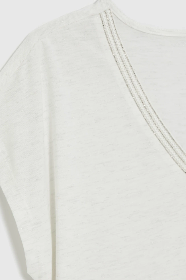 KOSZULKA DAMSKA L-TS-4989 OFF WHITE