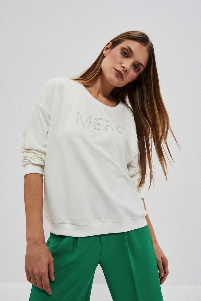 LADIES SWEATSHIRT L-BL-4007 OFF WHITE