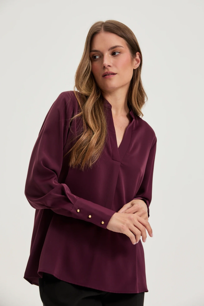 WOMEN'S SHIRT Z-KO-4819 BURGUNDY