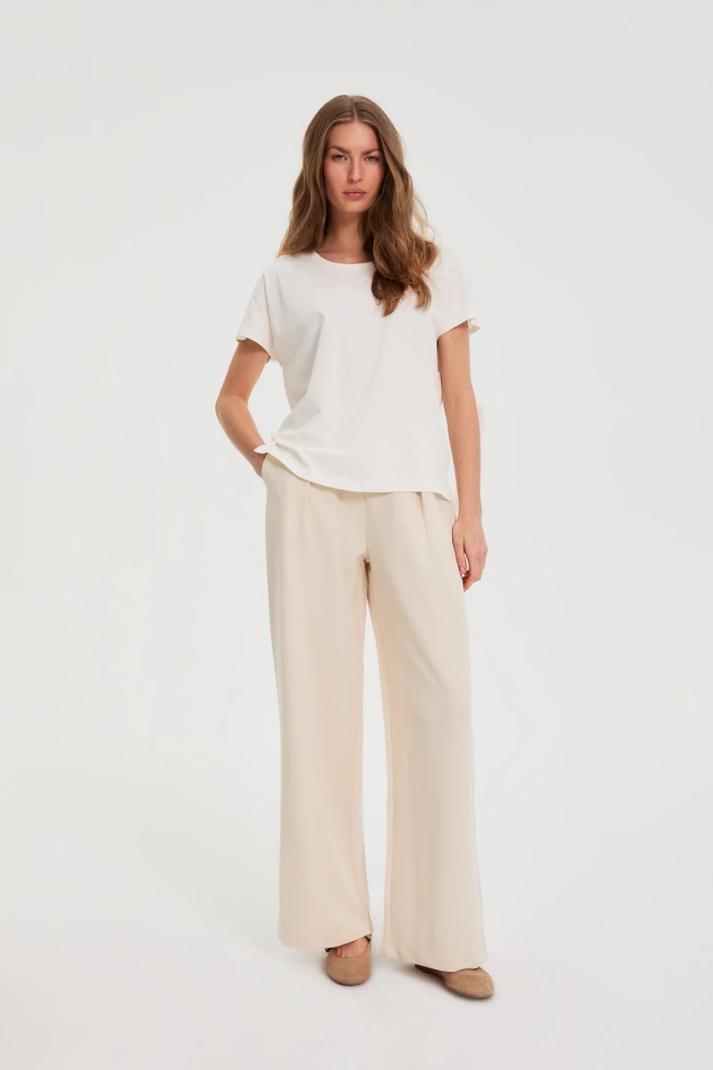 WOMEN'S TSHIRT L-TS-4923 OFF WHITE