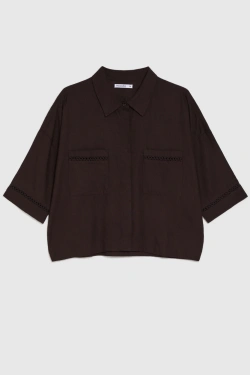 WOMEN'S SHIRT L-KO-4950 D.BROWN
