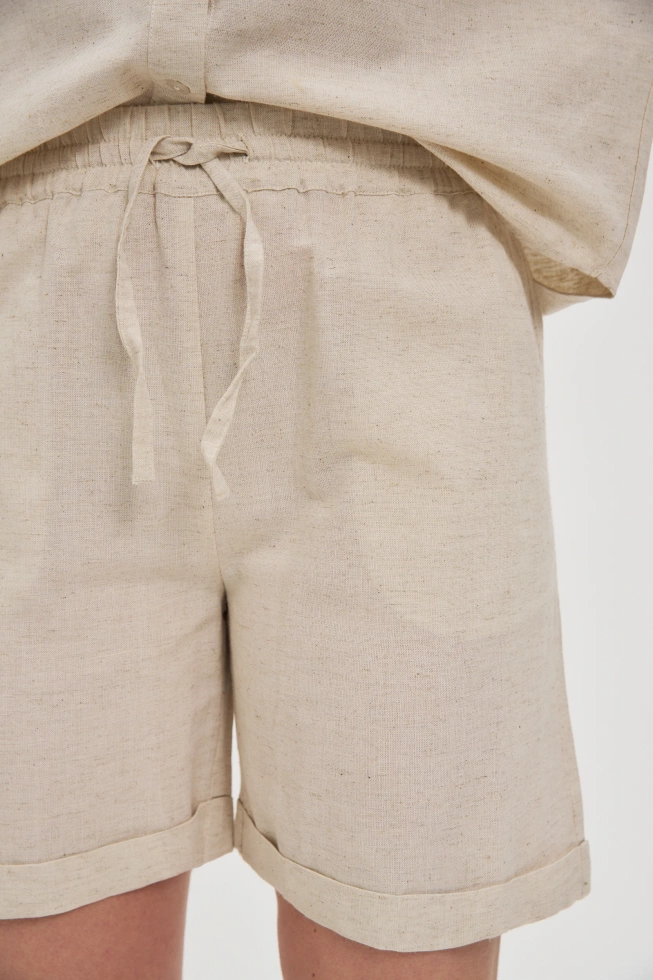WOMEN'S SHORTS L-SH-4613 L.BEIGE MEL