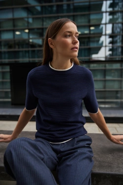 SWETER DAMSKI L-SW-4900 NAVY-pakiet