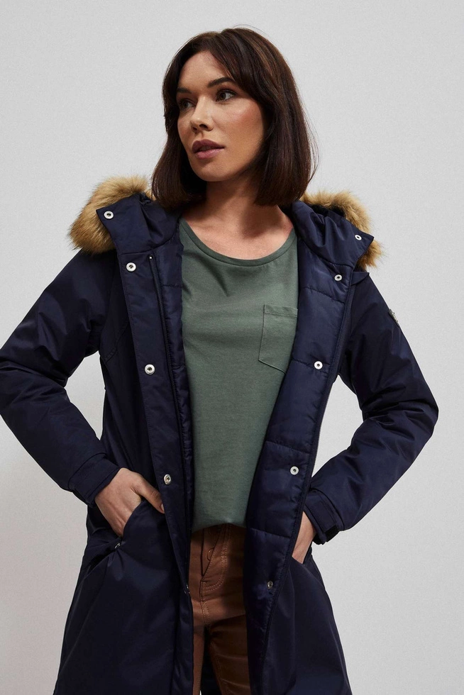 Quilted jacket with a hood